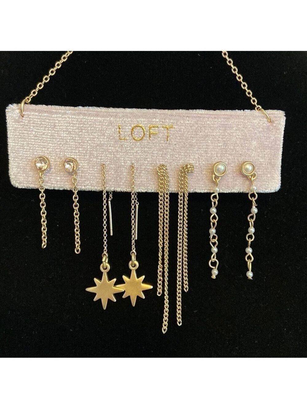 Loft Earring Set Gold Tone Metal Lightweight New